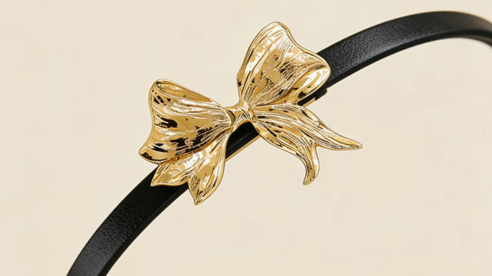 Gilded Bow Slim Waist Belt