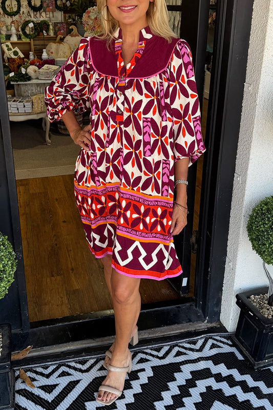 Bold Printed Pocket Dress