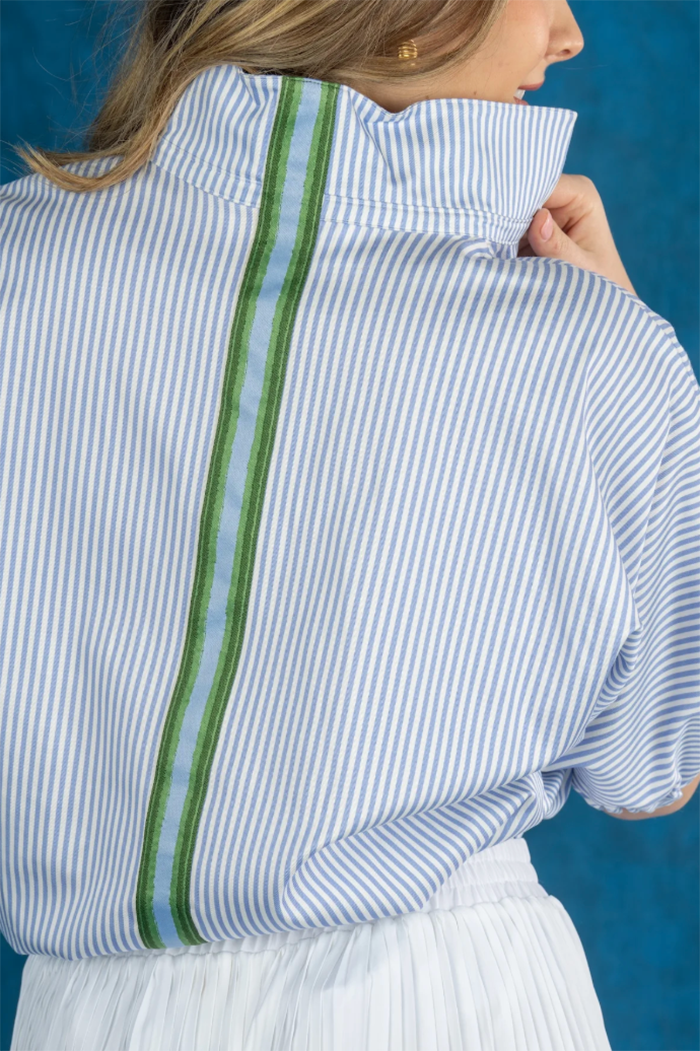 Casual V-Neck Stripe Top