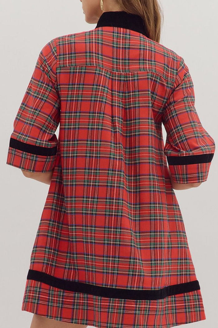 Casual Plaid Tunic Dress