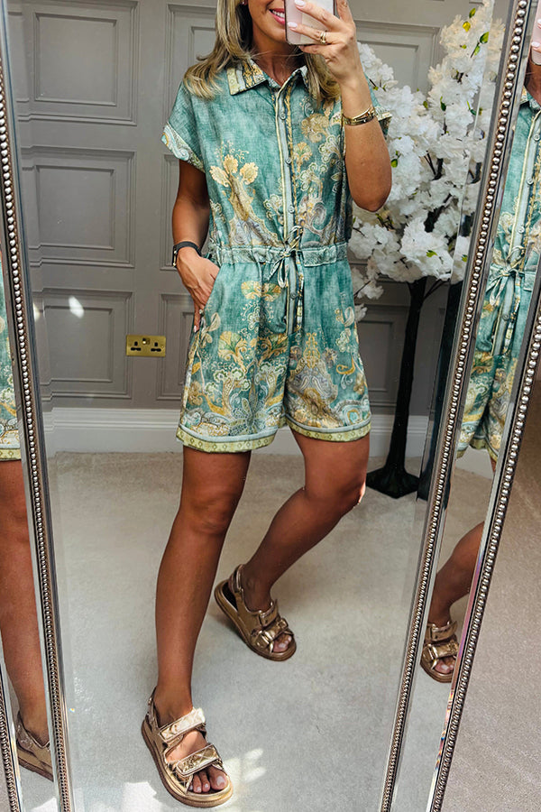 Casual Belt Pocket Romper