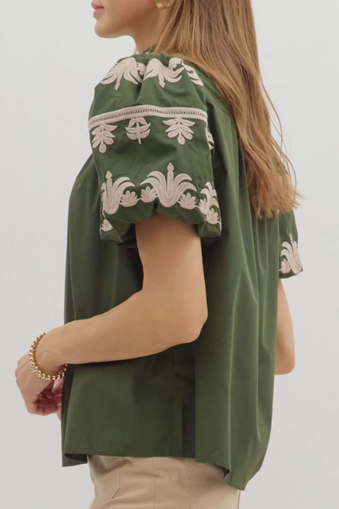 Puff Sleeve Floral Top