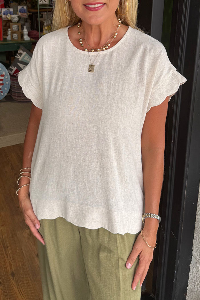 Solid Color Scalloped Edges Top