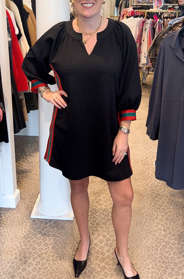 V-Neck Color Matching Dress