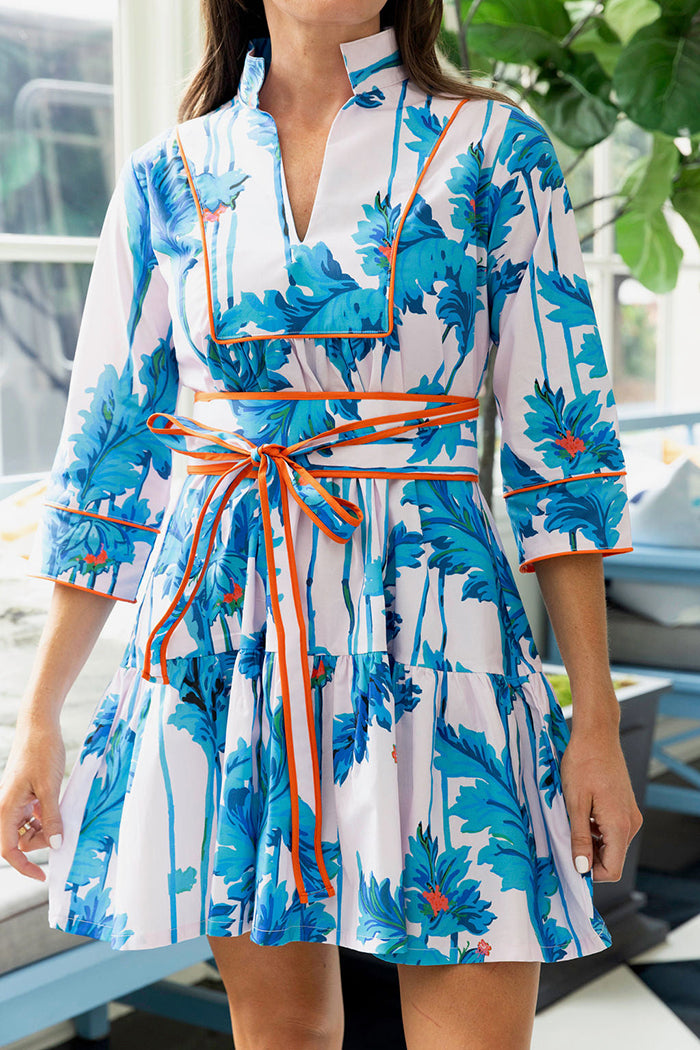 Blue Floral Pocket Dress