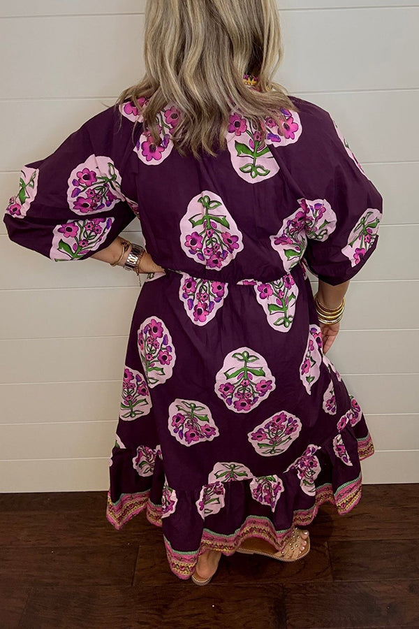 Ruffles Sleeve Floral Dress