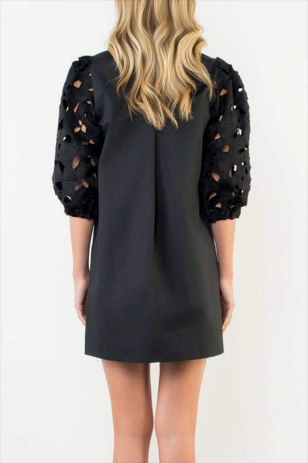 Casual Eyelet Sleeve Dress