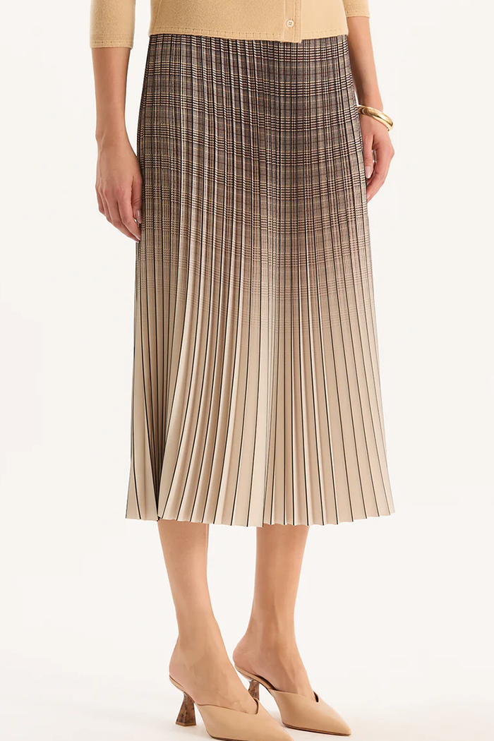 Casual Check Pattern Pleat Skirt