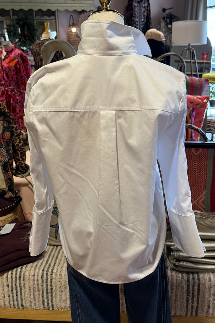 French Cuff Buttoned Sleeve Top