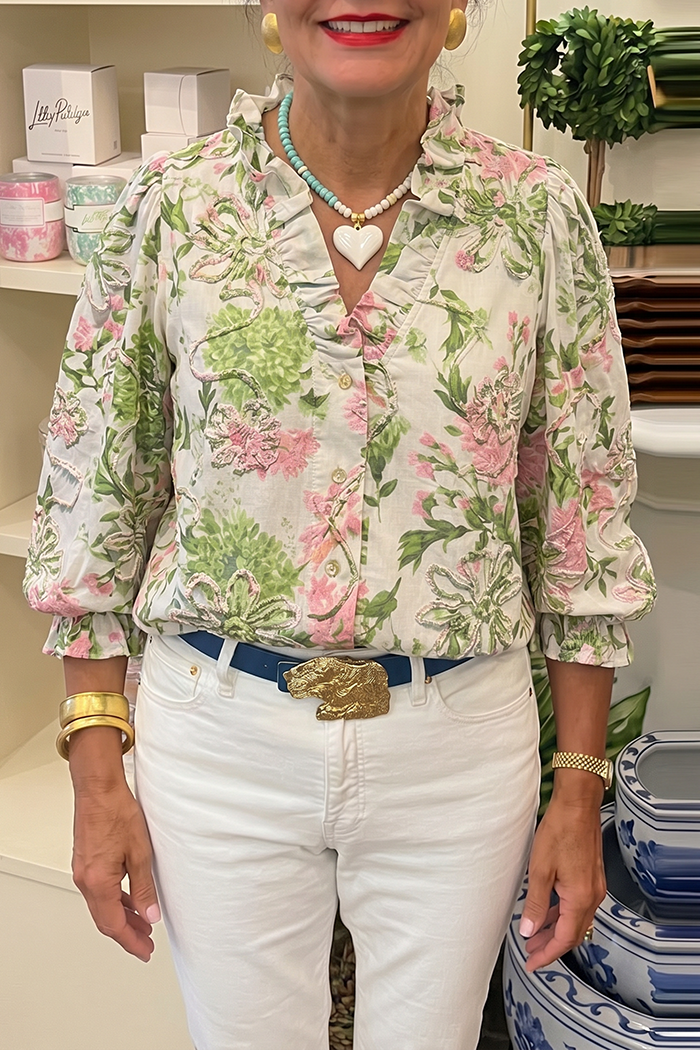 Casual Ruffles V-Neck Top