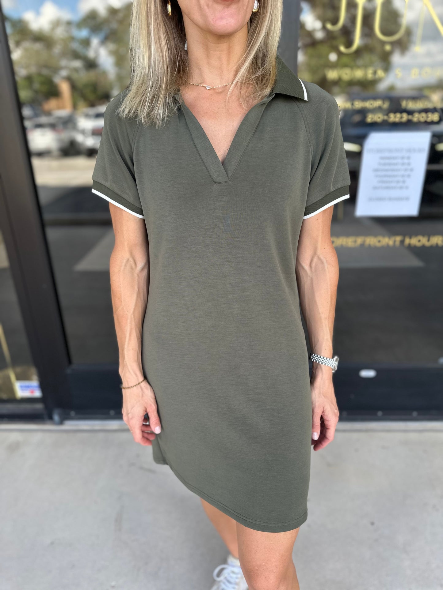 Casual V-Neck Athletic Dress