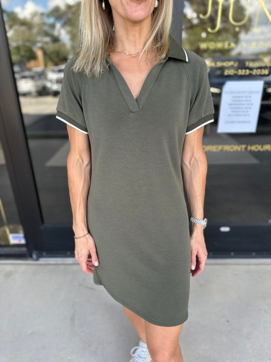 Casual V-Neck Athletic Dress
