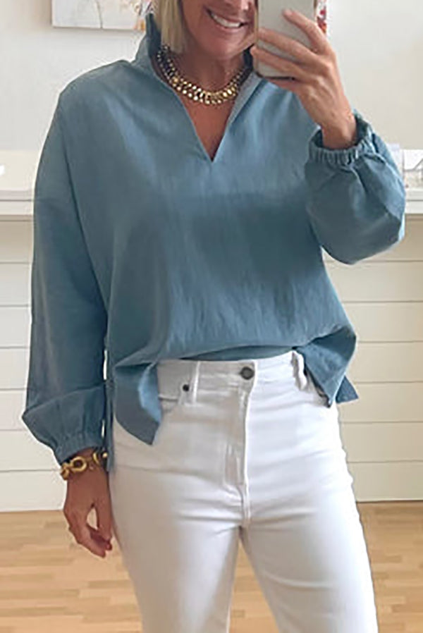 Casual Solid Color Top