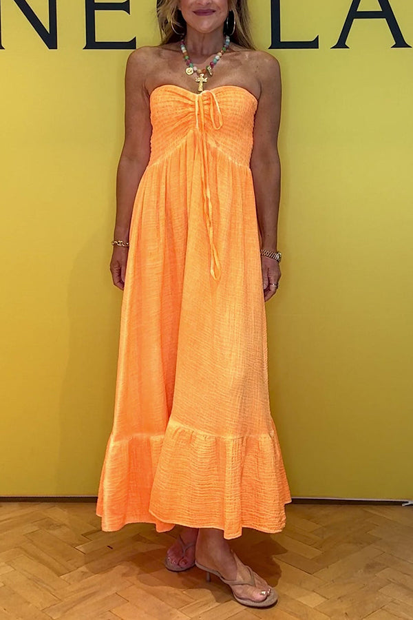 Ruched Bandeau Strapless Dress