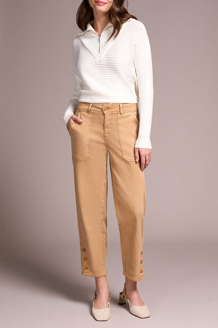 Stretch Twill Patch Pocket Ankle Pants