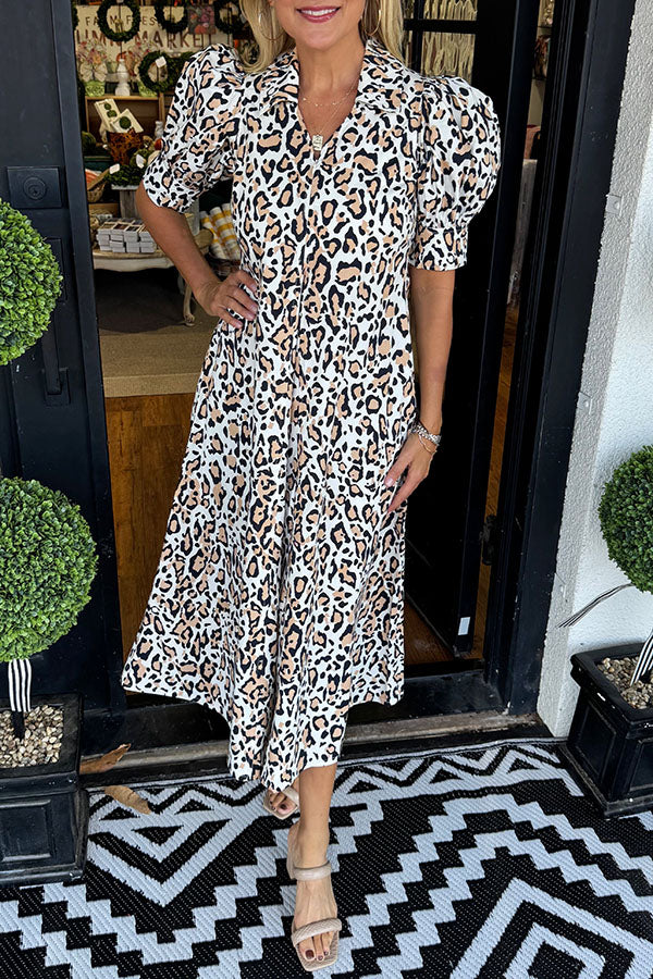 Casual Puff Sleeve Dress