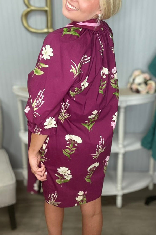 Casual Wildflower Pattern Dress