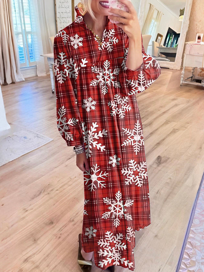 Snowflake pattern Maxi Dress