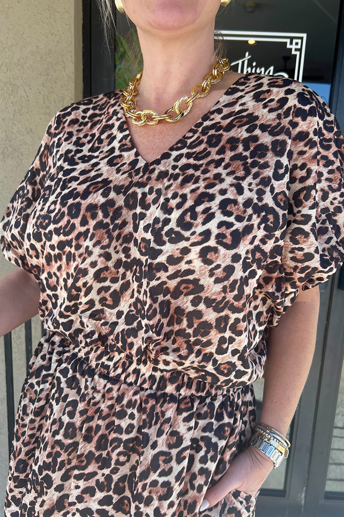 Leopard Print Pocket Dress