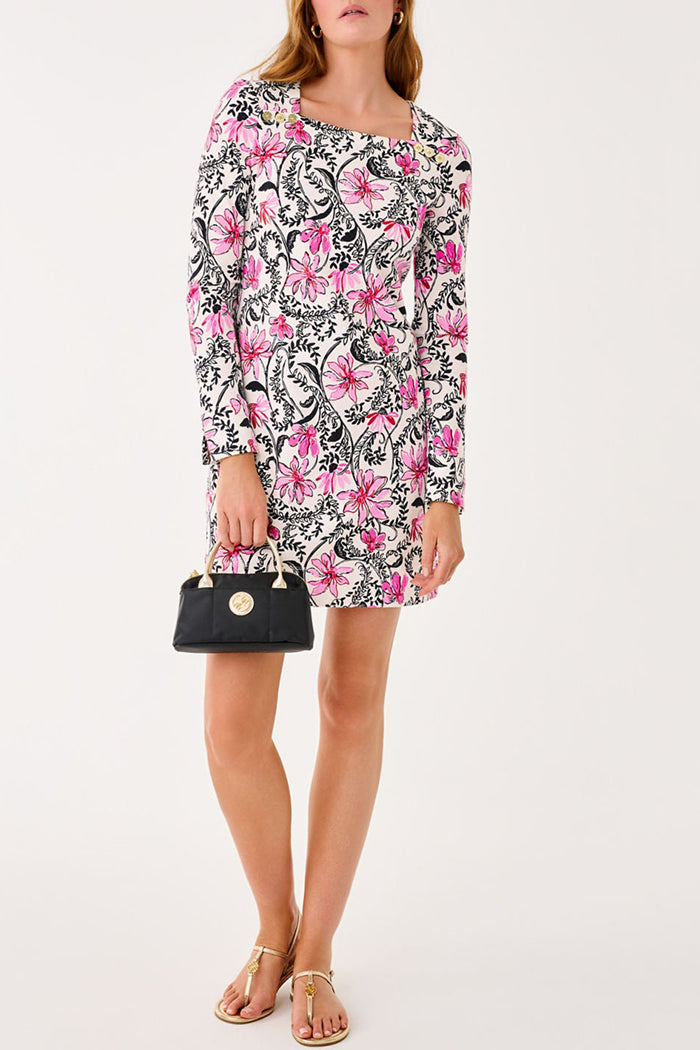 Pink Floral Long-Sleeve Dress