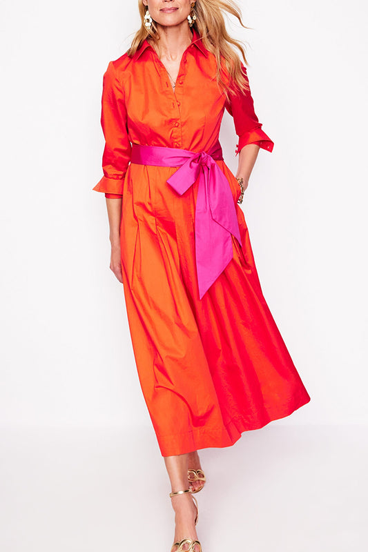 Maxi Pleated Bow Dress