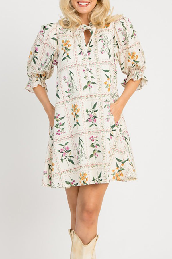 Botanic Blocks Swing Dress
