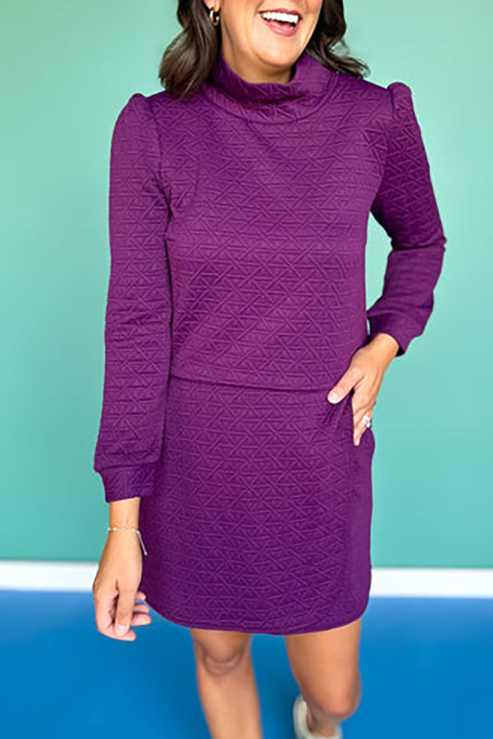 Lattice Mock Neck Top Skort Set