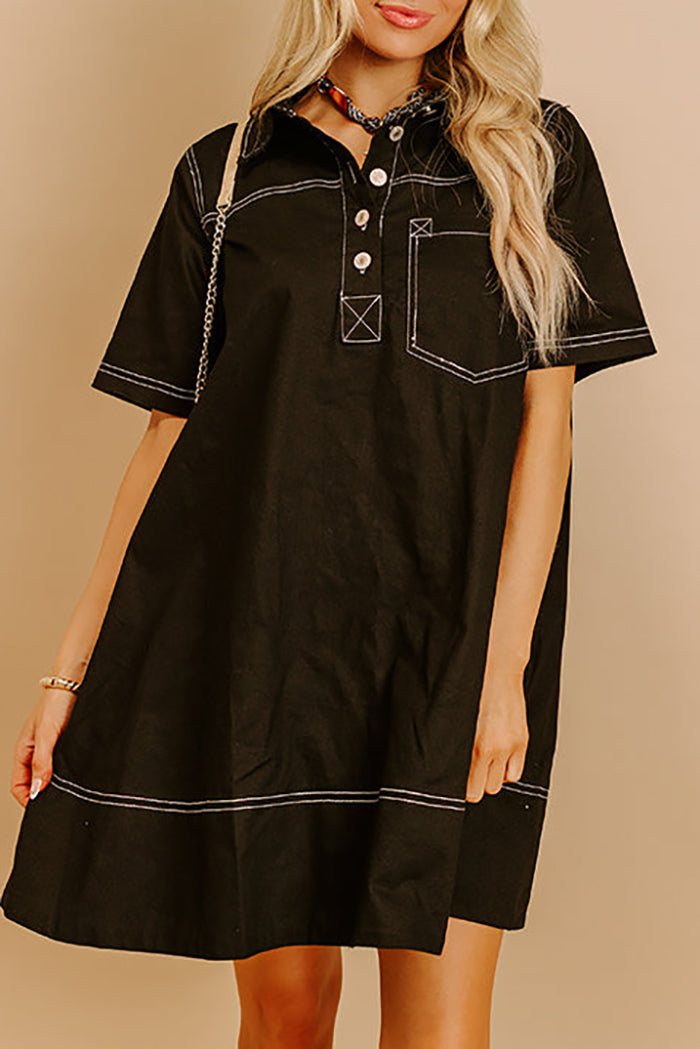 Short Sleeve Pocket Dress
