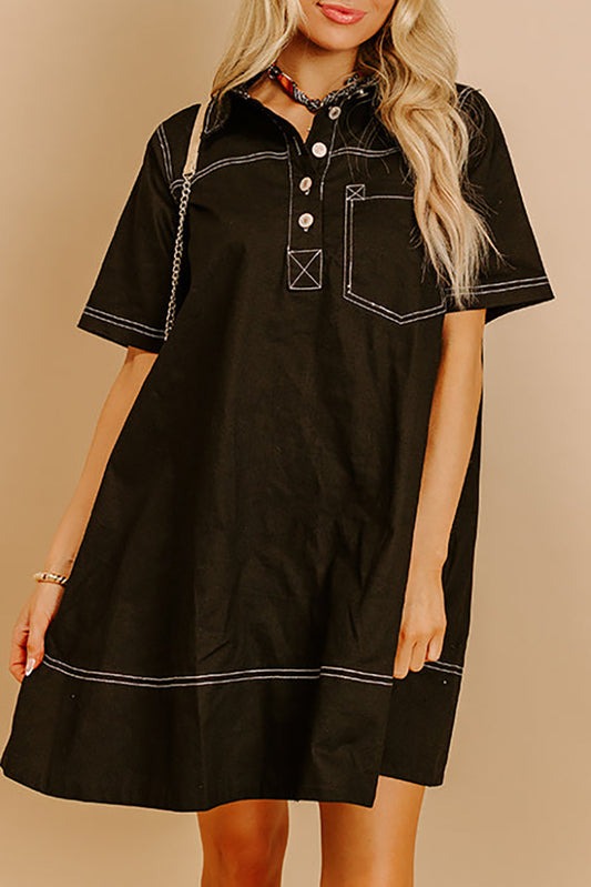 Short Sleeve Pocket Dress