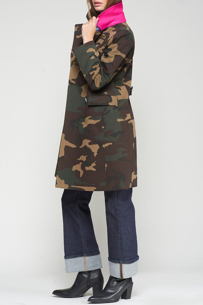 Casual Camo Trench Coat
