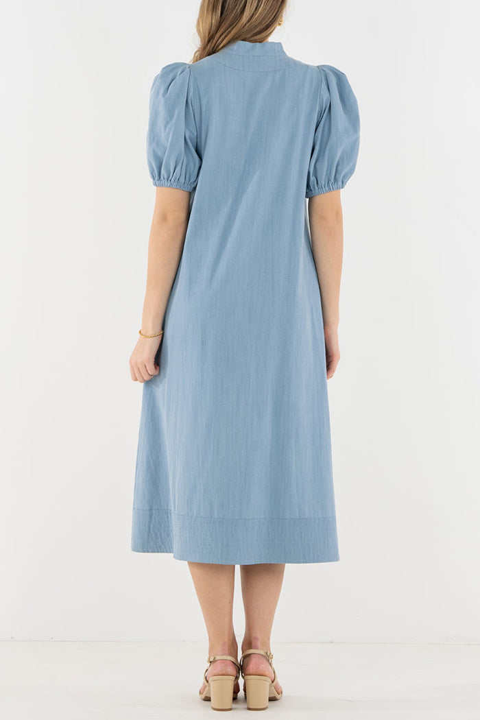 Puff Sleeve Pocket Dress