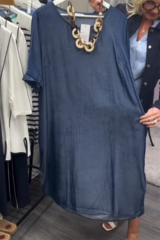 Casual Denim Pocket Dress