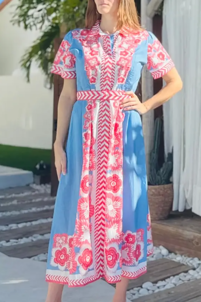 Floral Belted Maxi Dress