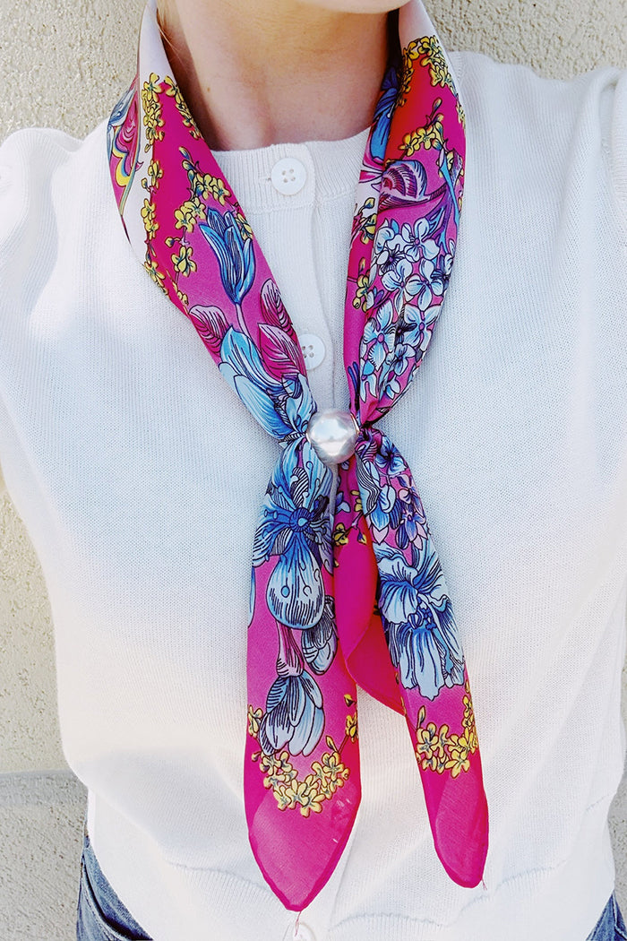 Magnetic Pearl Scarf With Ring