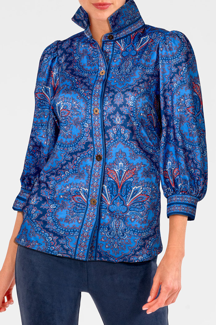 Casual  3/4  Puff Sleeve Top