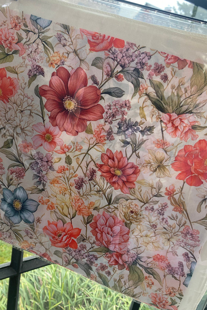 Floral Scarf With Scarf Ring