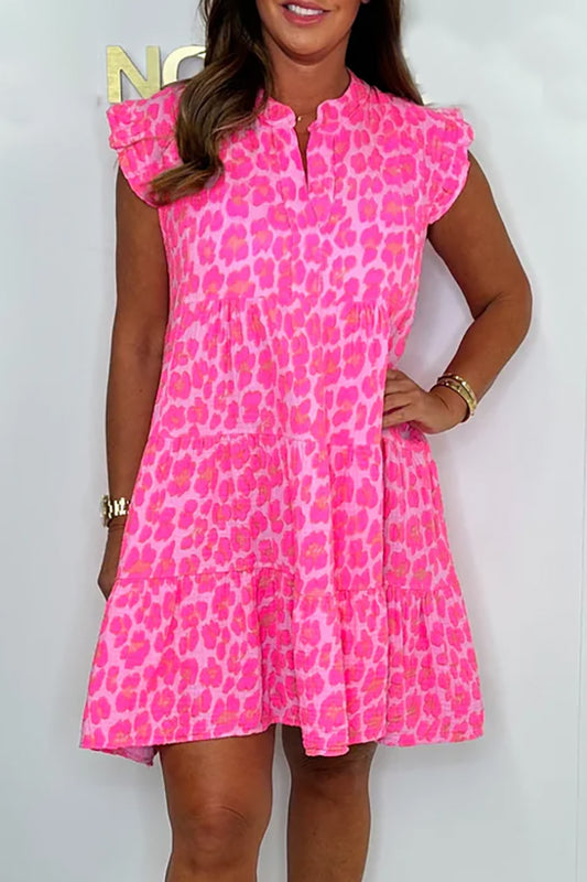 Neon Pink Leopard Swing Dress