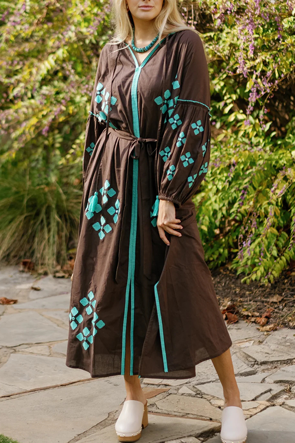 Tassel Tie Floral Maxi Dress