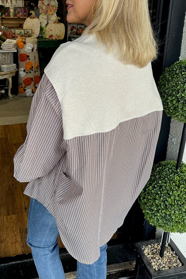 Button Up Stripes Top