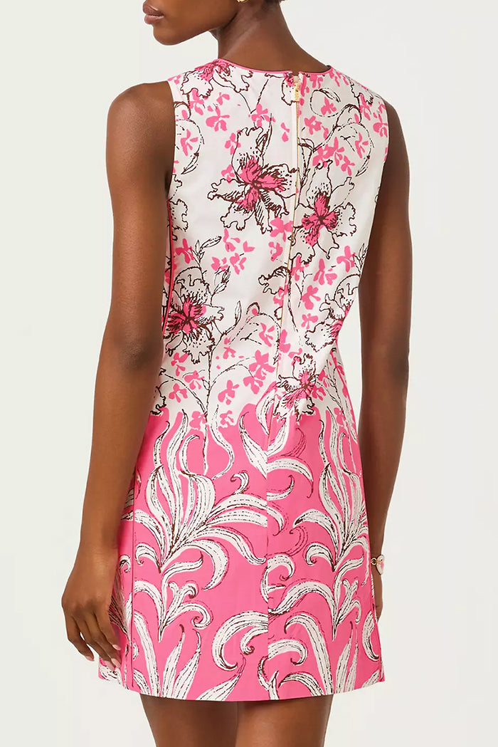 Sleeveless Floral Tie Detail Shift Dress