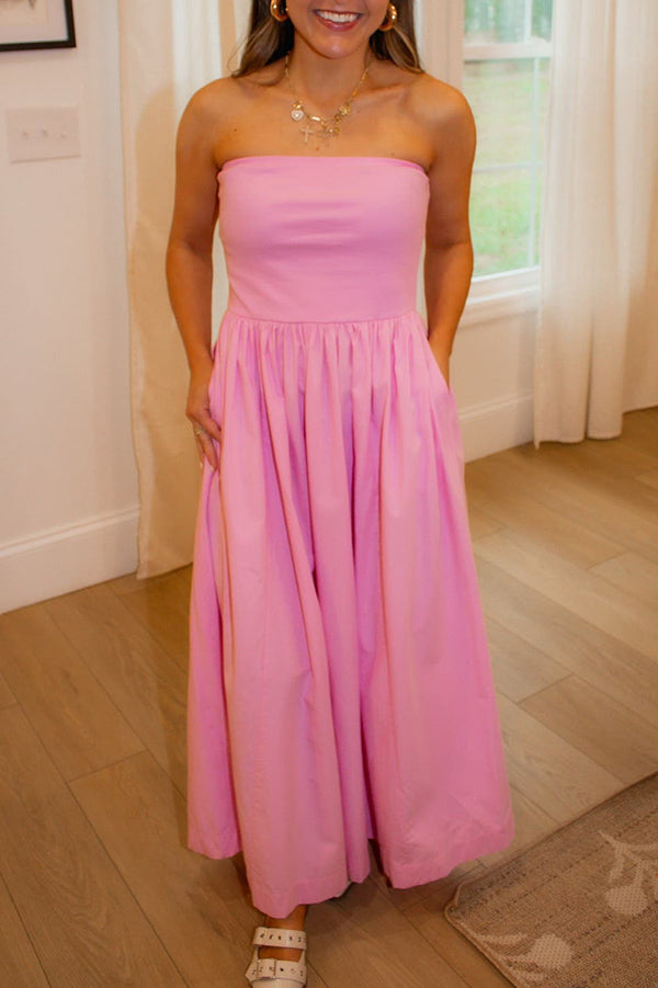 Sleeveless Pocket Pleated Dress