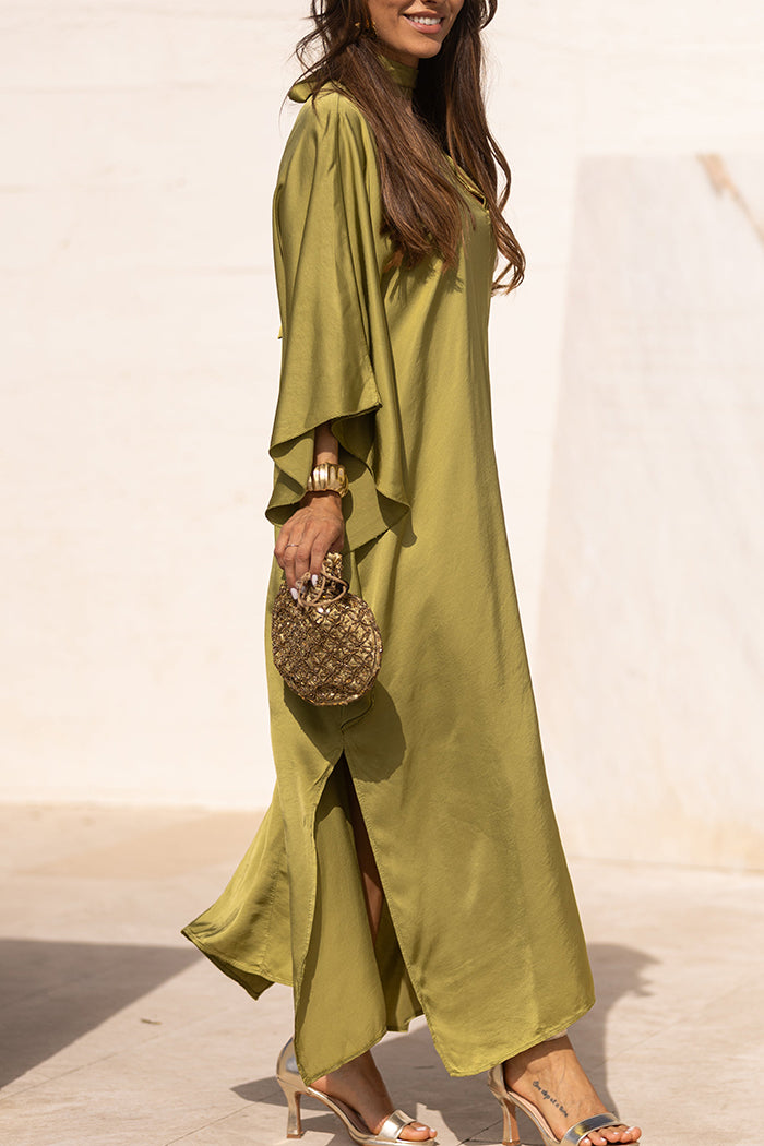 Back Tie Batwing Maxi Dress