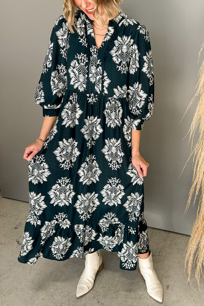 Casual Retro Printed Dress