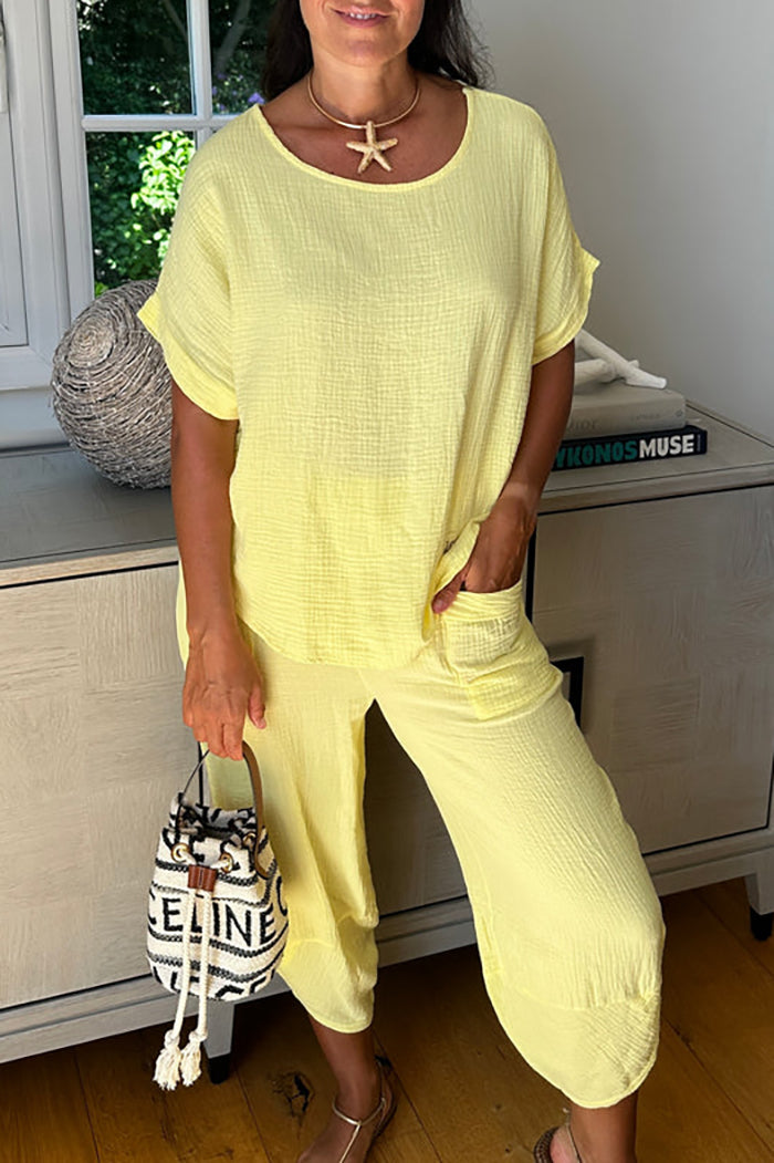 Casual Pocketed Two Piece Co Ord Set
