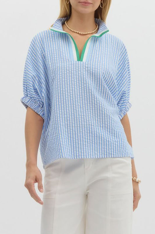Striped Dolman Sleeves Top