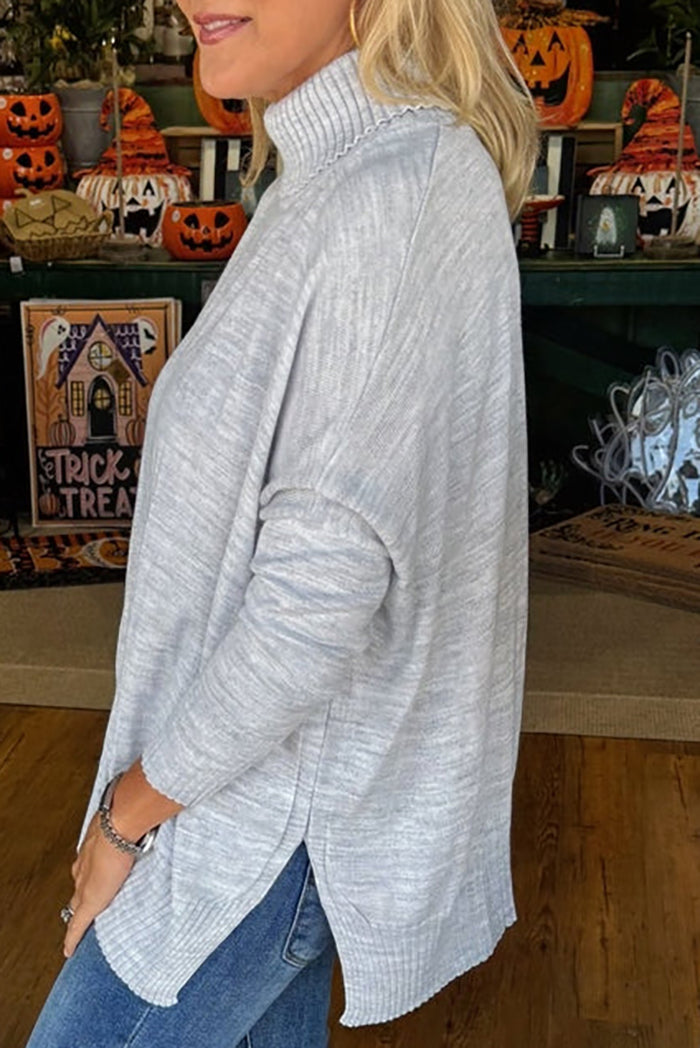 Casual Turtleneck Bat Sleeve Sweater