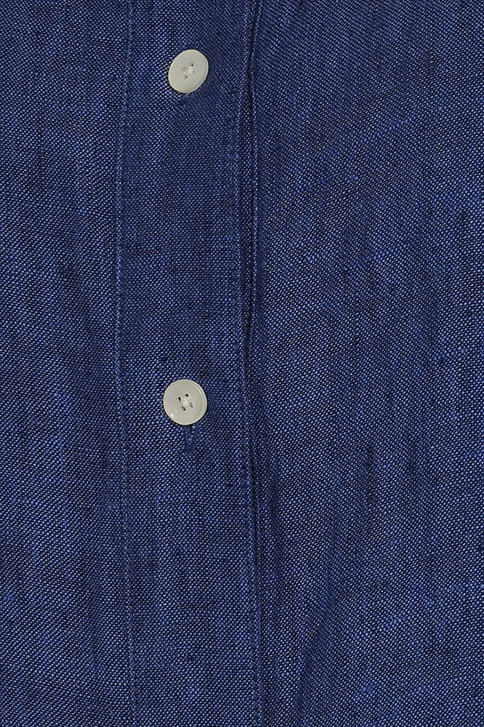Denim Blue Point Collar Short Sleeve Shirt Dress