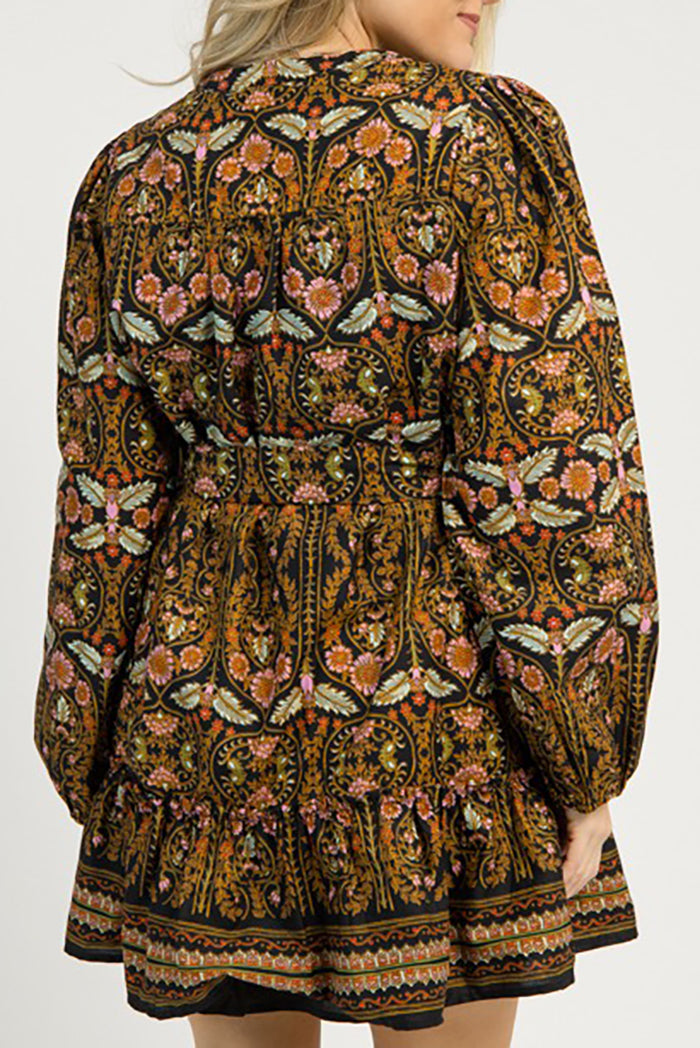 Multi-Color Floral Print Pocket Dress