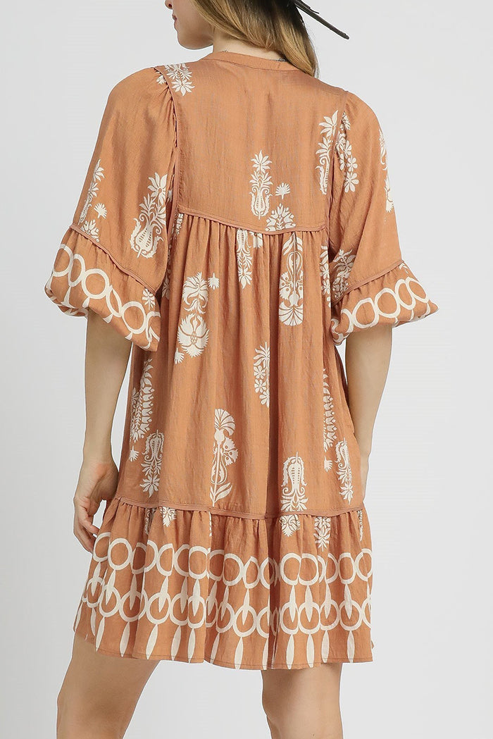 Tassel Tie Neck Dress