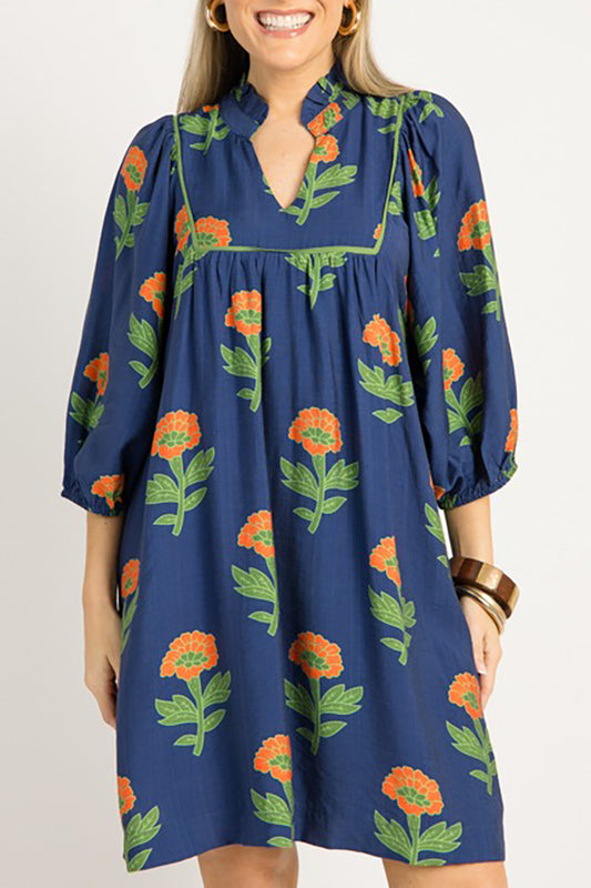 Block Print Floral Dress